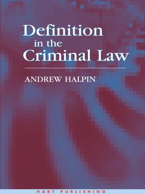 cover image of Definition in the Criminal Law